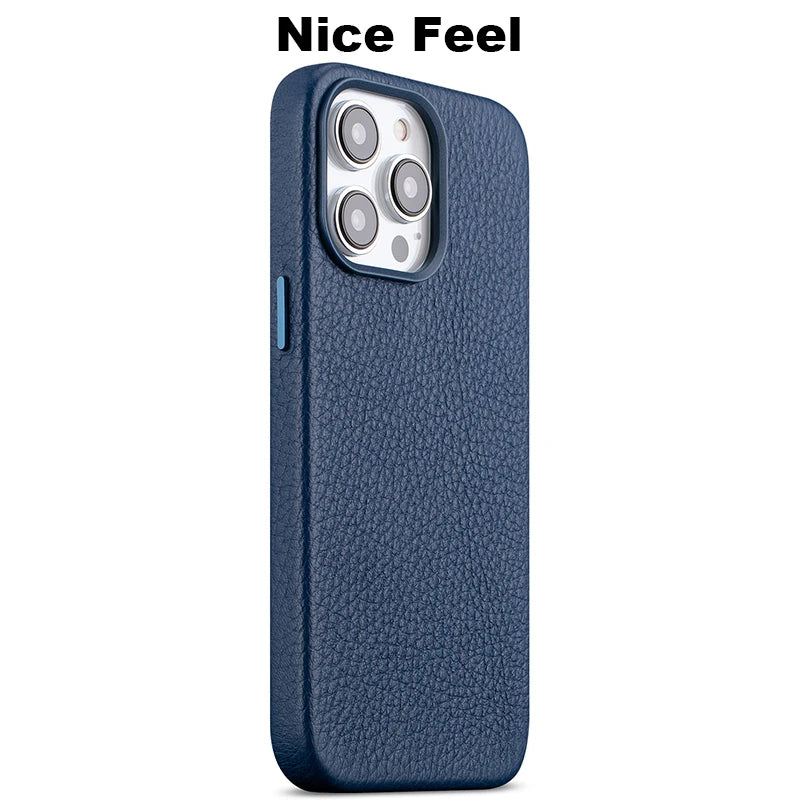 Soft Genuine Leather iPhone 14 Pro Max Case - Elevate Your Business Style**