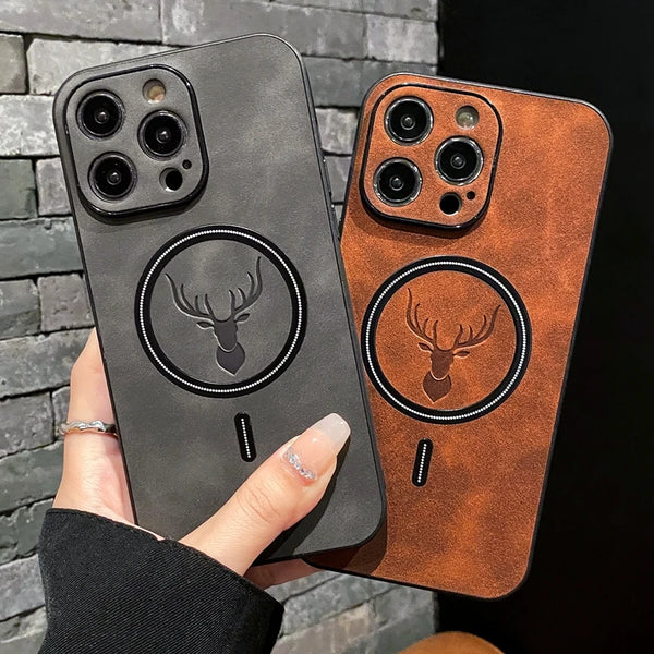 Luxury Magsafe Wireless Charge Deer Cortex Phone Case - Elevate Your iPhone Experience