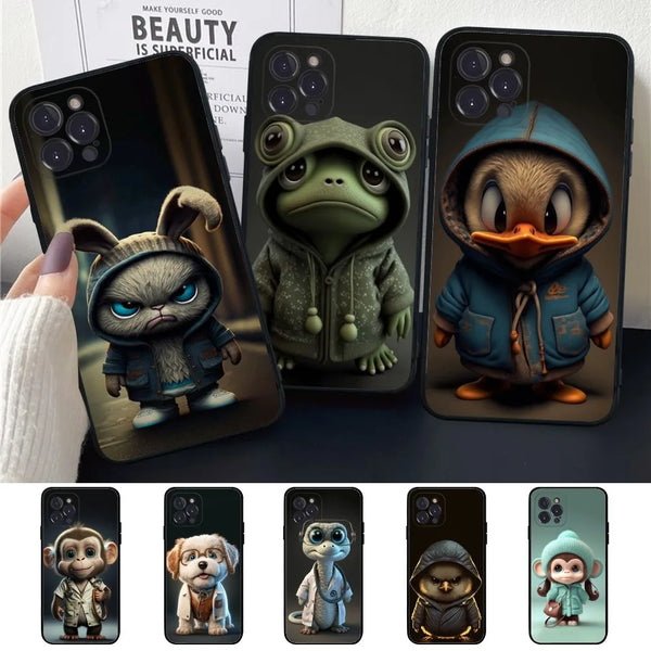 Critter Charm iPhone Cases - Cartoon animal silicone cases