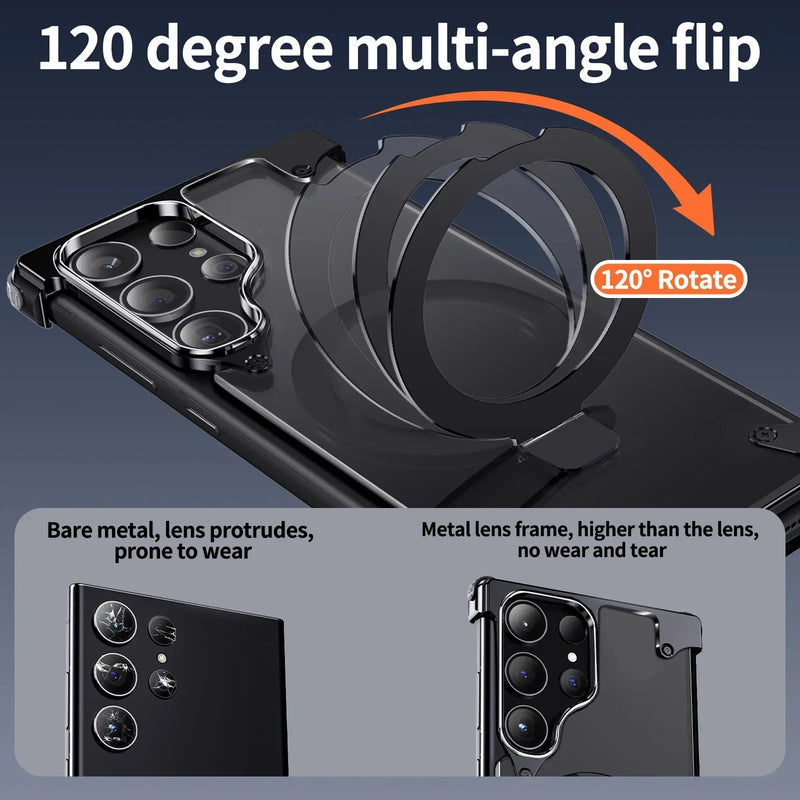 GalaxyGuard Elite: Magnetic Metal Corner Case with Ring Holder