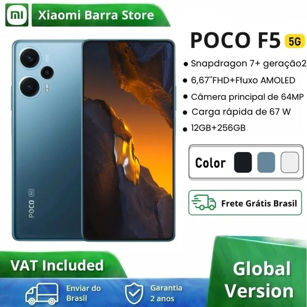 Global Version POCO F5 5G Smartphone 256GB / 512GB Snapdragon 8+ Gen 1 MIUI 14 120Hz AMOLED Display 67W 5160mAh Battery NFC