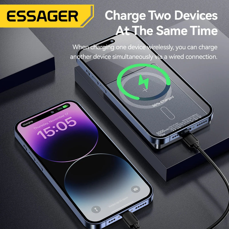 Essager PowerFlow 5000mAh Ultra-Thin Wireless Power Bank