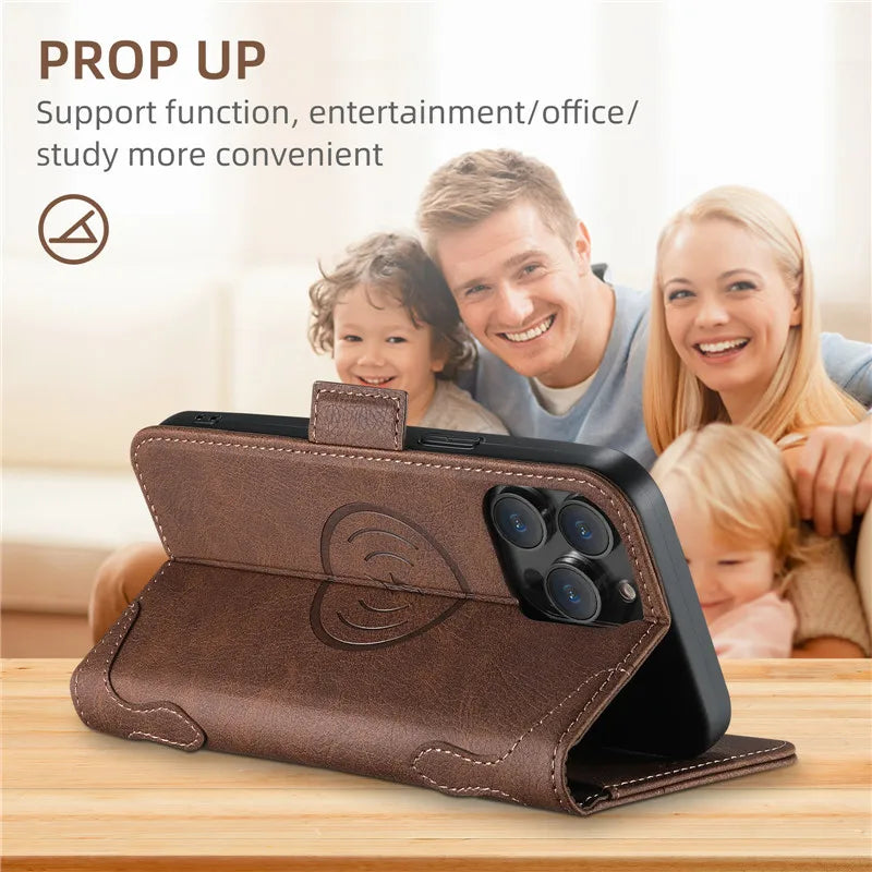 EUCAGR Luxe Wallet Case for iPhone - Elegance and functionality in Premium leather for iPhone