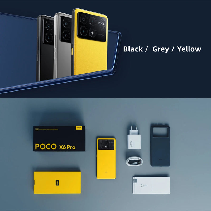 POCO X6 Pro 5G Global Version MTK Dimensity 8300-Ultra 6.67" 1.5K Flow AMOLED 64MP Triple Camera with OIS 67W Turbo Charging NFC