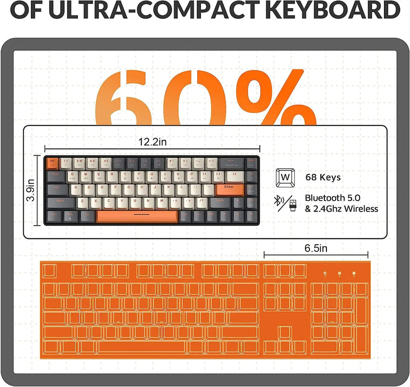 K68 Dual-Mode Compact Keyboard - The ultimate blend of performance, ergonomics, and versatility for all your devices.