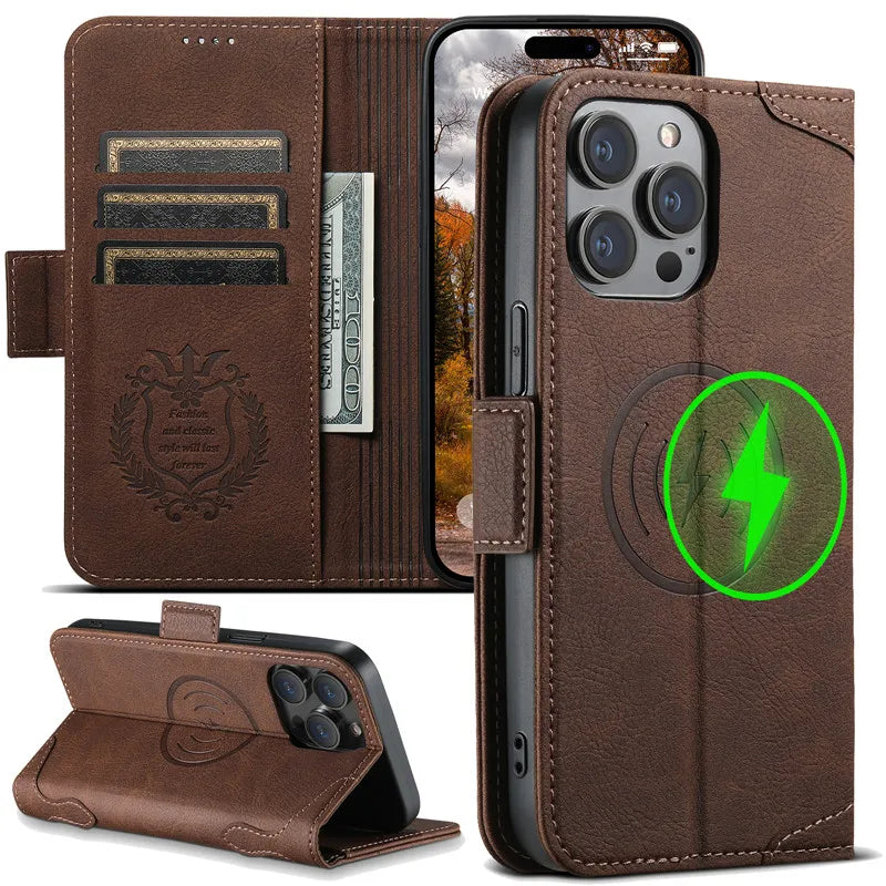 EUCAGR Luxe Wallet Case for iPhone - Elegance and functionality in Premium leather for iPhone