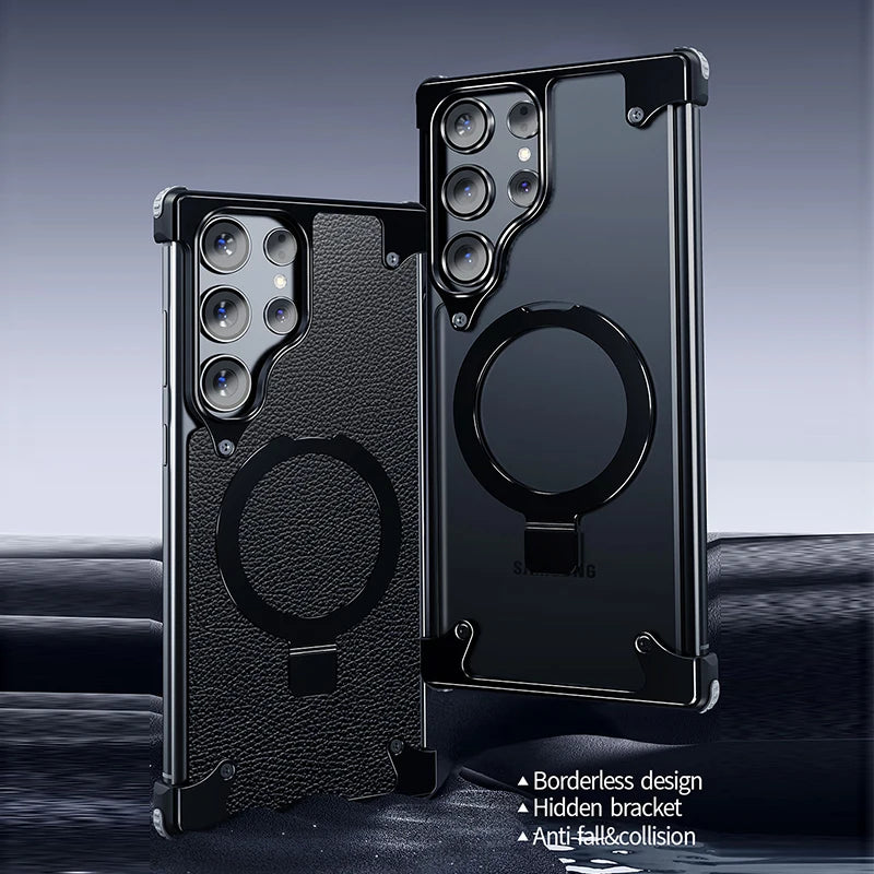 GalaxyGuard Elite: Magnetic Metal Corner Case with Ring Holder