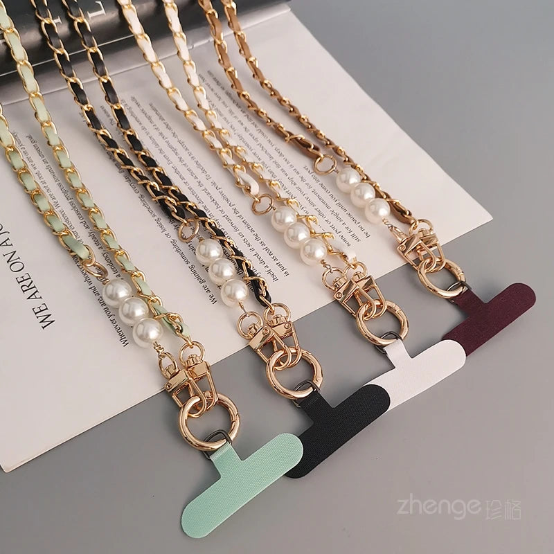 GlamStrap Luxe  - Pearl Chain Phone Lanyard for smartphone