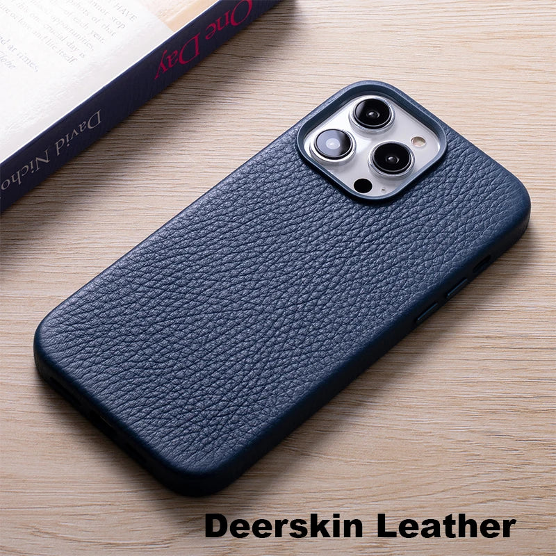 Soft Genuine Leather iPhone 14 Pro Max Case - Elevate Your Business Style**