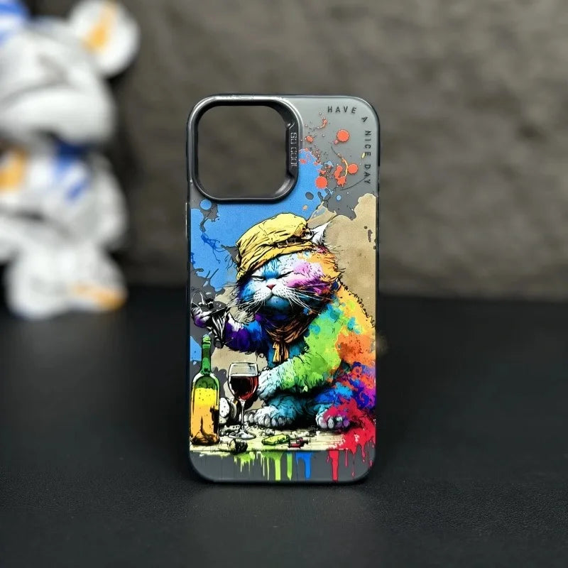 WildGraff iPhone Case Collection - Personalized graffiti small animal anti-drop Silicone Material